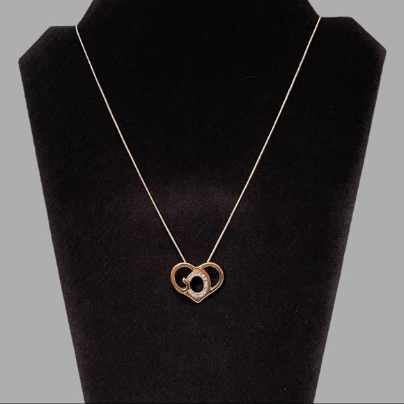 Silver tone and Gold Tone God Necklace with Rhinestones 18” Length - Picture 1 of 3